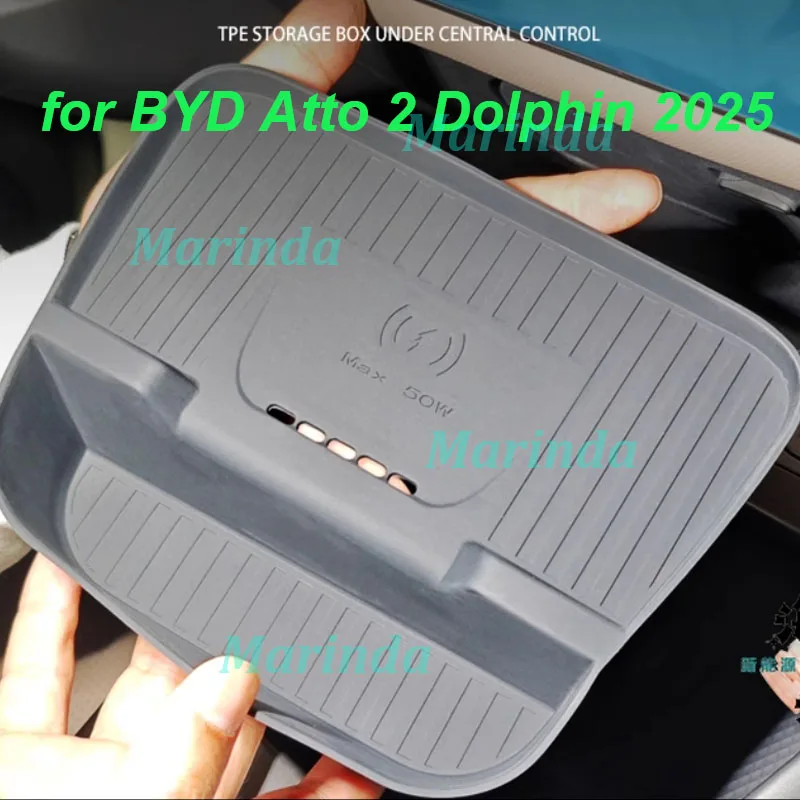 

Car Wireless Charging Silicone Pad for BYD Atto 2 Dolphin 2025 Anti-slip Central Console Protective Cover Interior Accessories