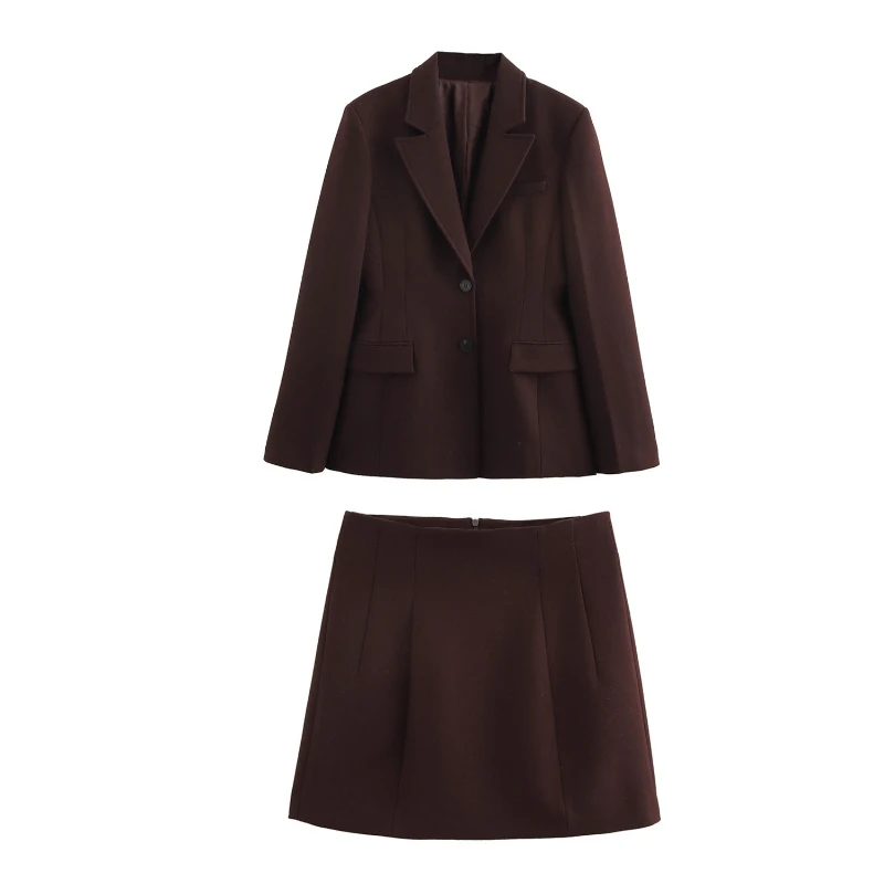 

Fashionable Elegant Temperament Blazer Slimming Half Skirt Two-Piece Set