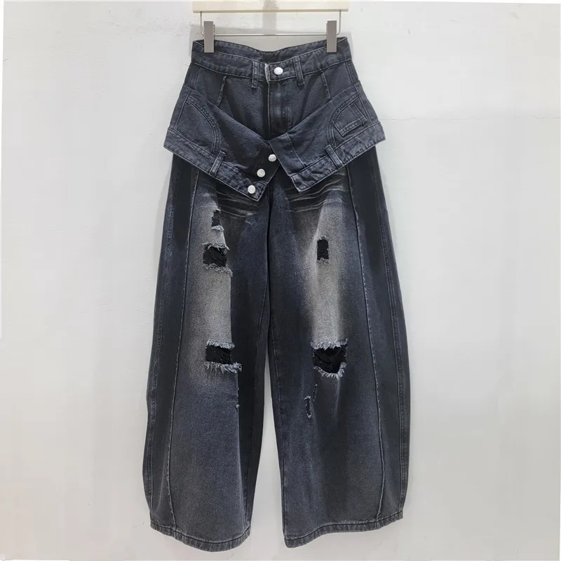 Taant Retro high waist wide leg jeans women's 2026 new trousers