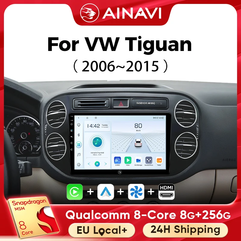 Ainavi Auto-Multimedia-Player Für Volkswagen VW Tiguan 2006 2008 2010 2016 Golf Plus drahtlose Carplay Android Auto 4G Wifi 2din