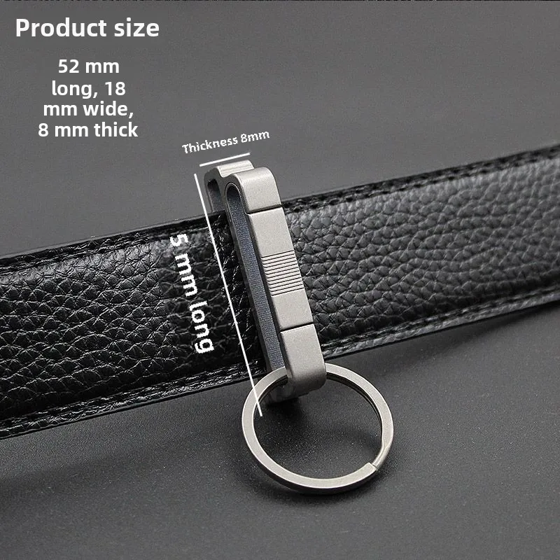 High-End Creative Titanium Alloy Key Chain Belt Buckle Titanium Alloy Key Ring Simple Key Chain Men Vachette Clasp Women