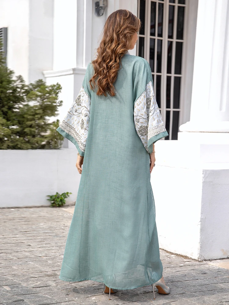 Eid Muslim Party Dress for Women Jalabiya Abaya Ramadan Long Dresses Abayas Woman Embroidery Kimono Robe Caftan Vestidos 2024