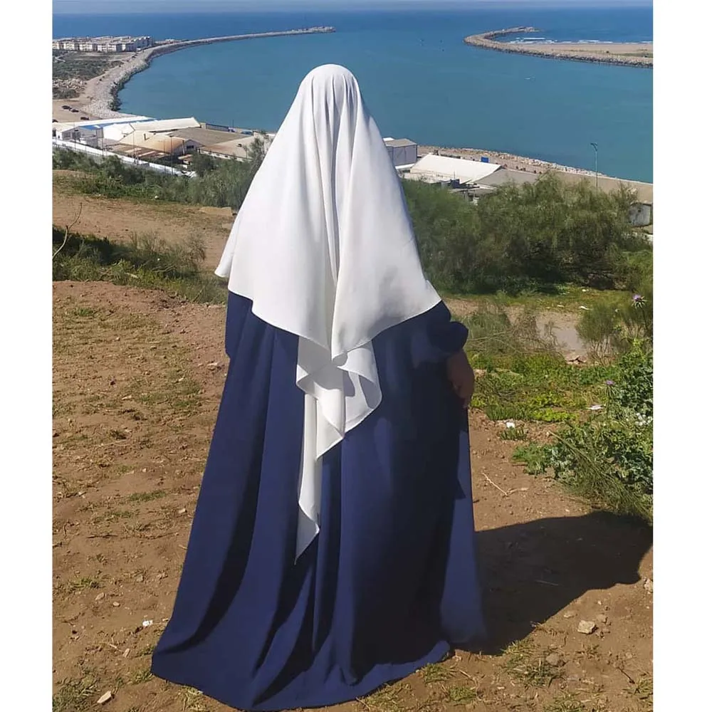 

Длинный молитвенный хиджаб Khimar однослойный мусульманский женский Niqab Eid Рамадан верхняя полная крышка мусульманская абайя индейка головной платок одежда