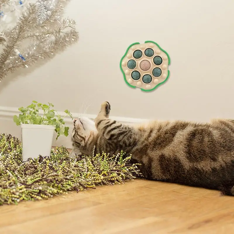 Catnip Cat Wall Stick-on Ball Toy Healthy Natural Catnip Balls Catnip Balls That Stick On Wall Lotus Shape