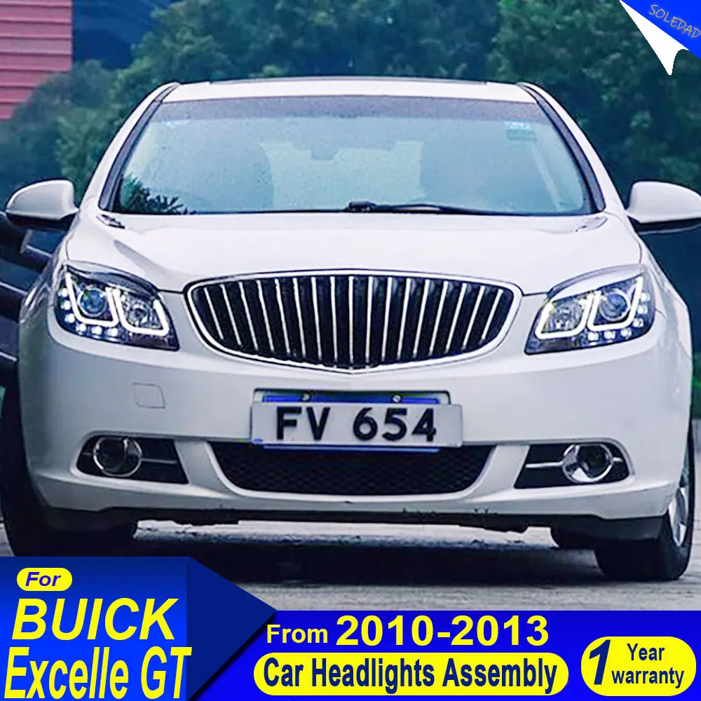 

Car Full LED Head Lamp for Buick Excelle GT 2010 2011 2012 2013 Head Lights LED Angel Eye Daytime Running Light Dual Light Lens