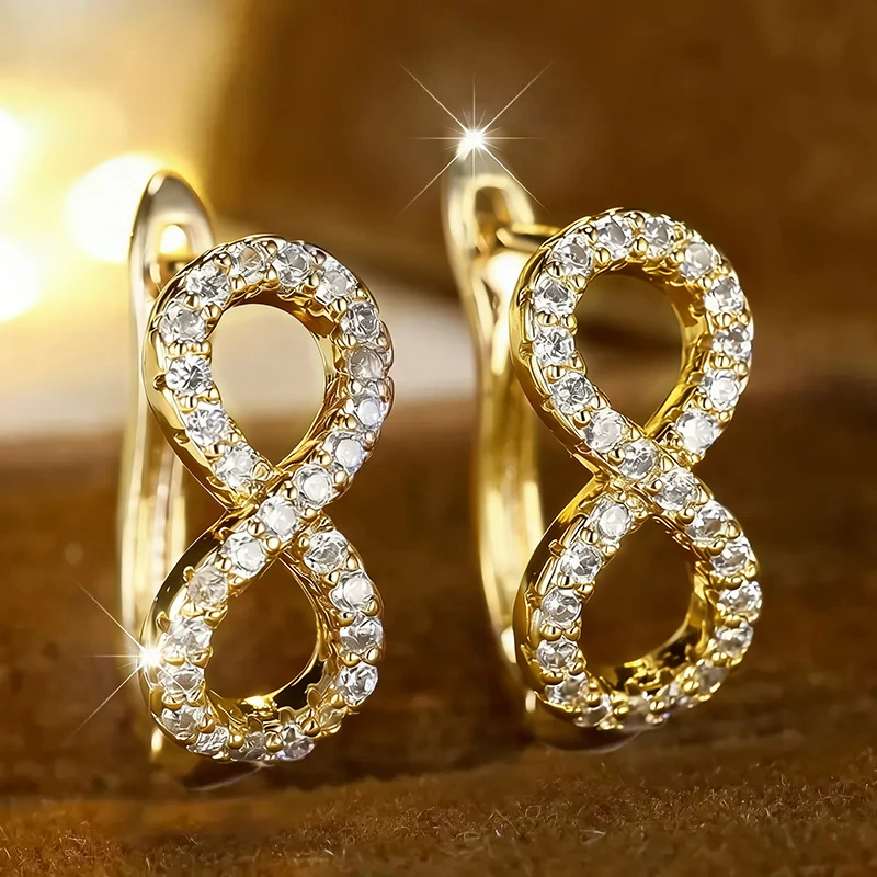 CAOSHI Delicate Two Color Available Hoop Earring for Women Versatile Infinite Loop Design Ear Accessories Bridal Wedding Jewelry
