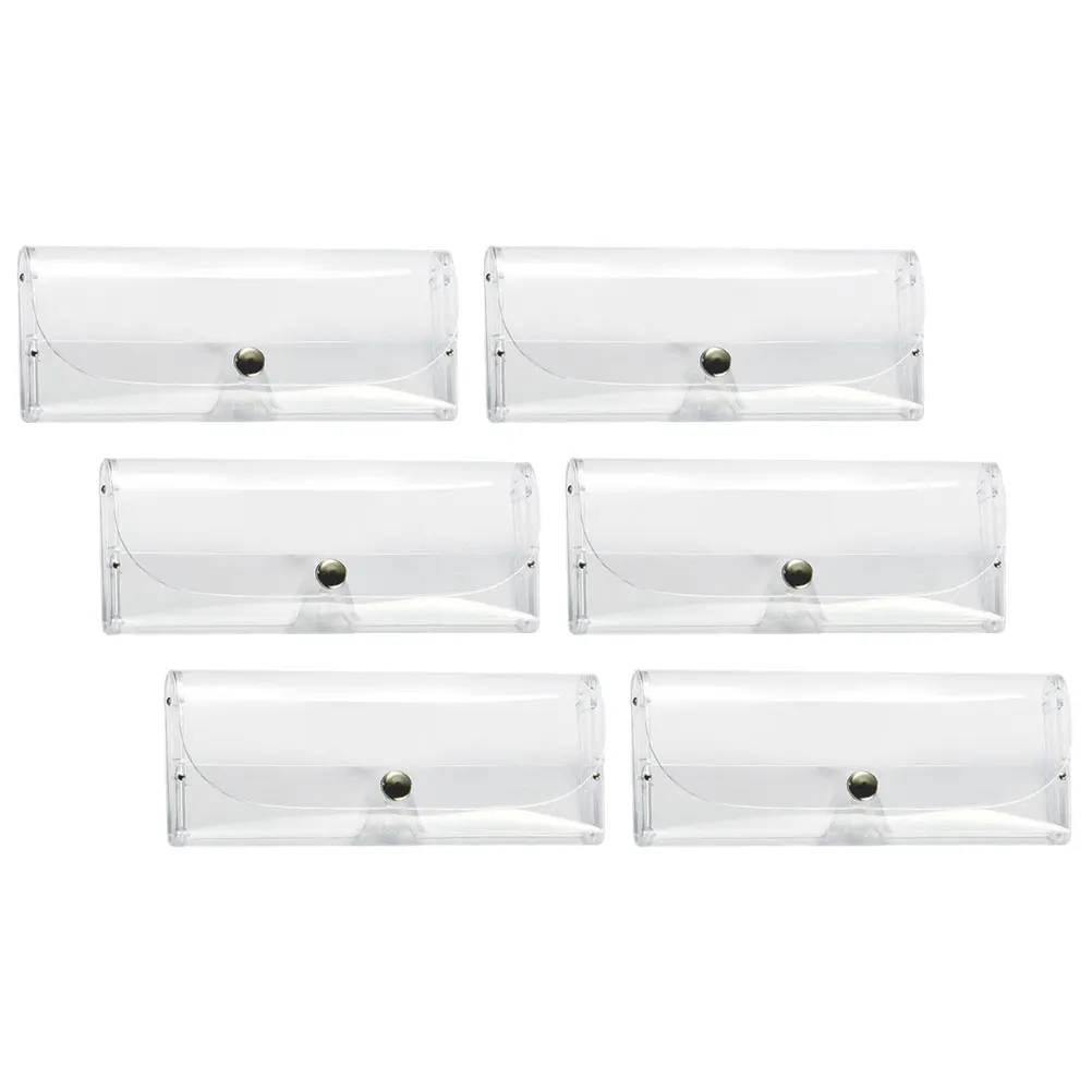 

6 Pcs Glasses Storage Box Clear Anti-pressure Eyeglasses Case Portable Sunglasses Box Fits Most Regular Glasses
