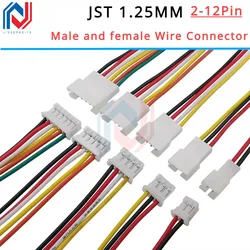 10Pcs JST 1.25 Male Female Wire Connector Pitch 1.25mm 2P 3P 4P 5P 6P 7P 8P 9P 10P 11P 12Pin Plug Jack Terminal Cable 10 20 30CM
