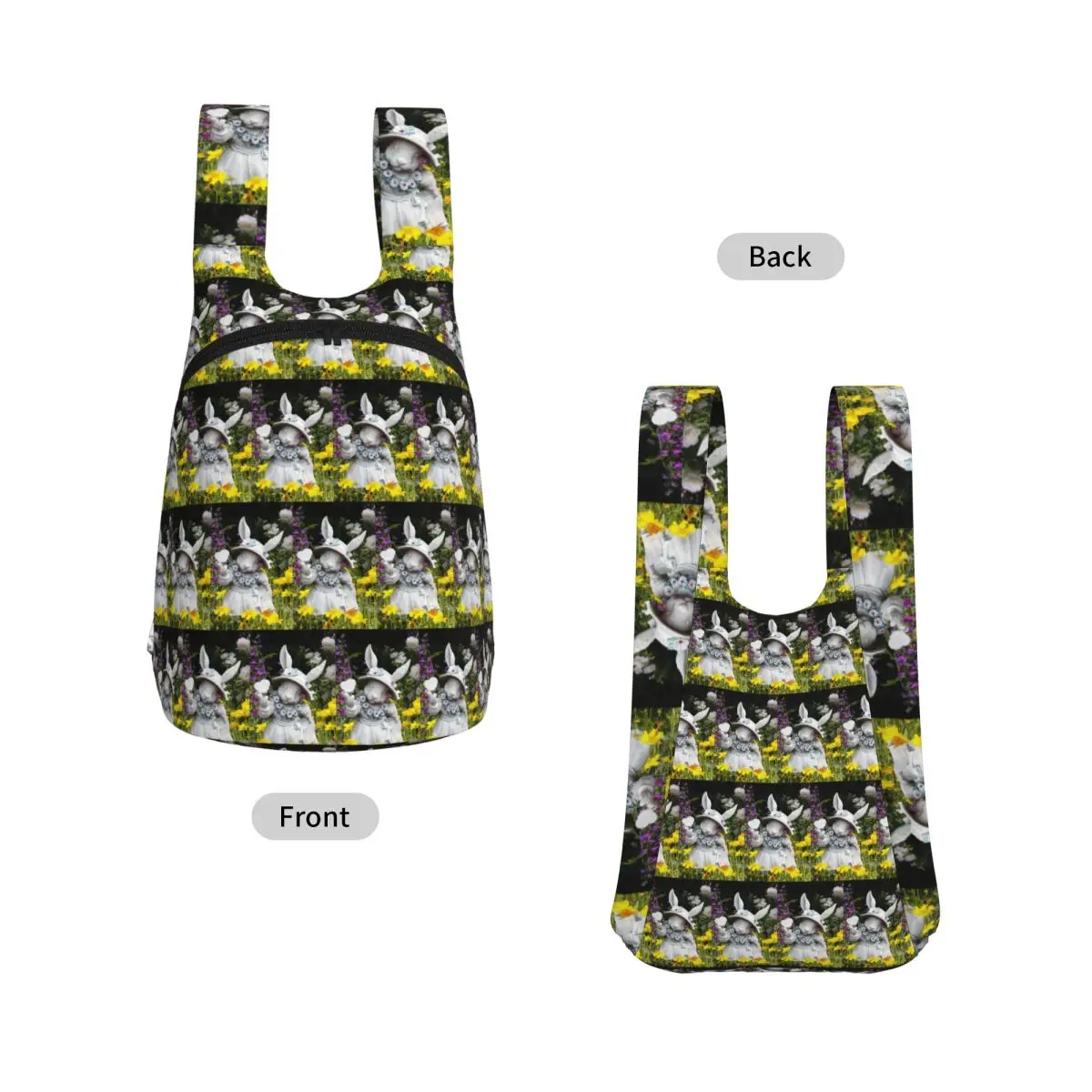 Miss Bunny In The Garden Backpack Student Storage BookBag Kids School Bag Computer Shoulder Bags for Boys Girls
