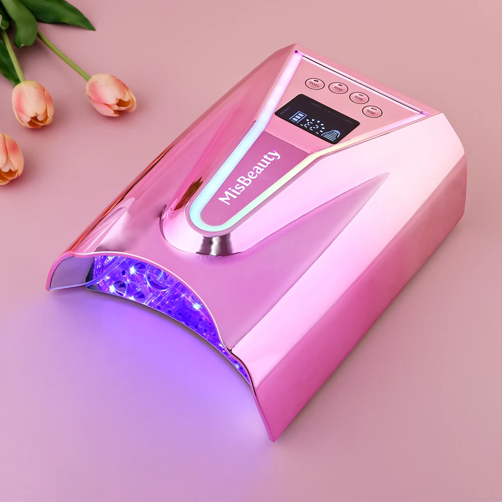 128W Rechargeable Battery LED UV Lamp Wireless Manicure Pedicure Powerful Curing Light Cordless Nail Dryer Fast Drying Nails