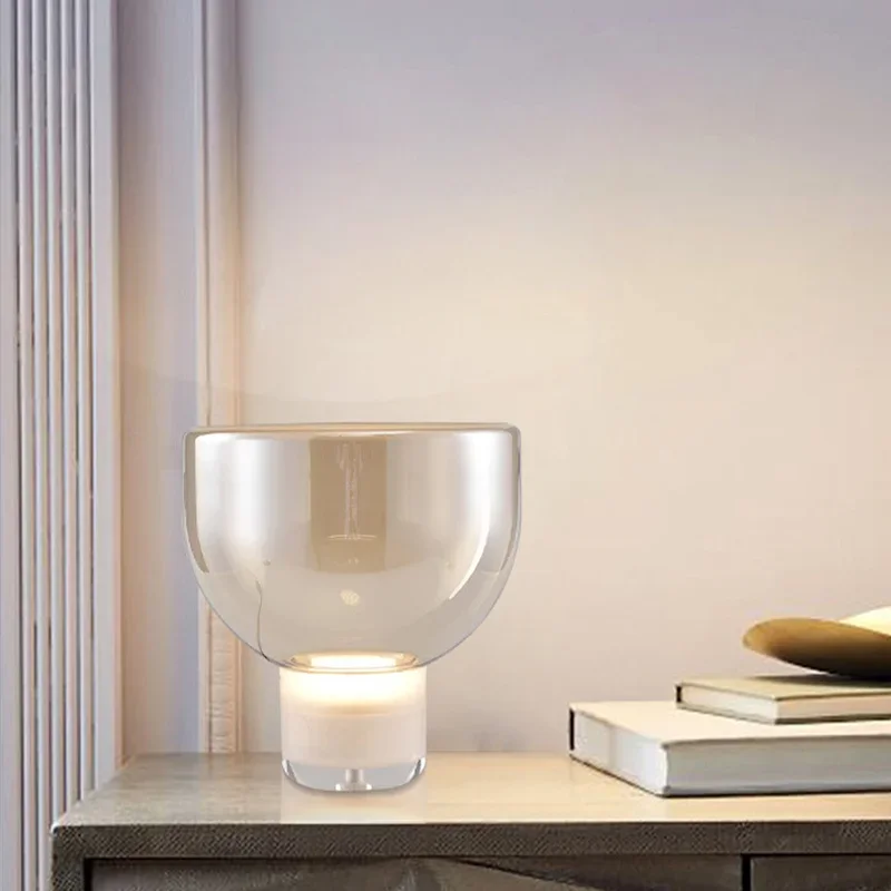 الشمال استدارة الزجاج الشفاف LED الطيف الكامل الجدول مصباح غرفة المعيشة الحديثة غرفة نوم مطعم المطبخ القراءة مكتب الخفيفة #2