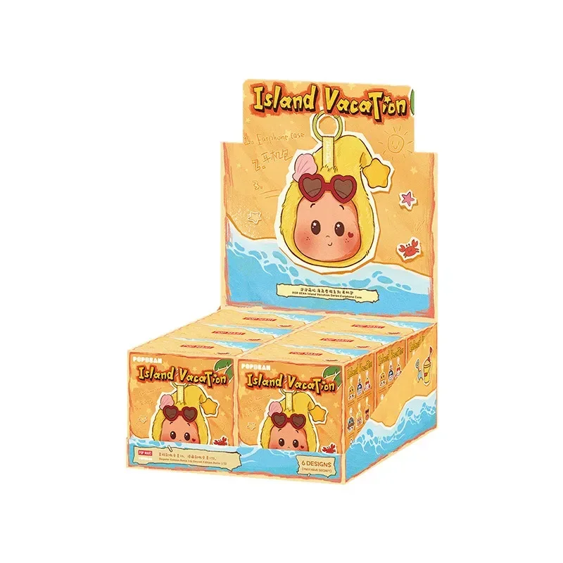 POP MART POP BEAN Island Vacation Series Kopfhörer-Etui Blind Box Überraschungstüte Niedliche Mini-Puppe Anime-Figur Desktop-Dekoration
