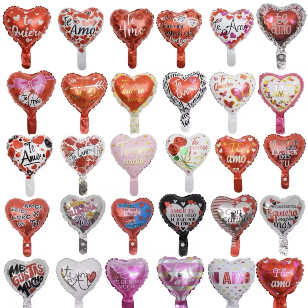 20pcs 10inch Spanish TE AMO foil balloons Red love heart globos wedding Valentine's Days party decor birthday party supplies