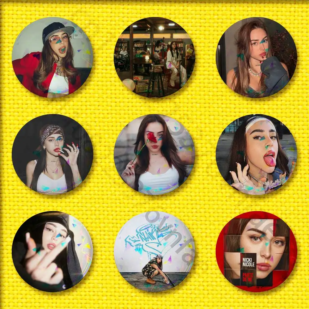N-Nicki N-Nicole NAIKI Alma Recuerdos Badge For 44mm 25mm 32mm 75mm 58mm Round Pin Brooch Insignia Case Clothes