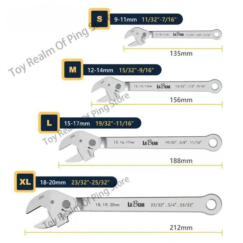 Self-locking quick spanner Self-adjusting ratchet adjustable opening dual purpose spanner