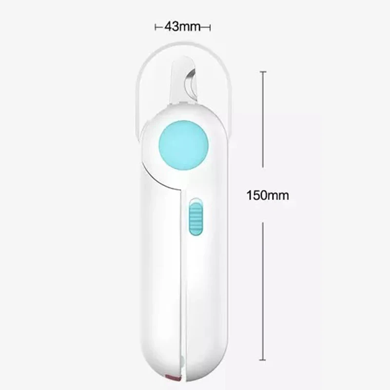 Pet LED Nail Clipper for Cats, Dog Gentle Trimmer with Dust Storage , Adjustable Size & Hidden Nail File, Pet Grooming Tool for