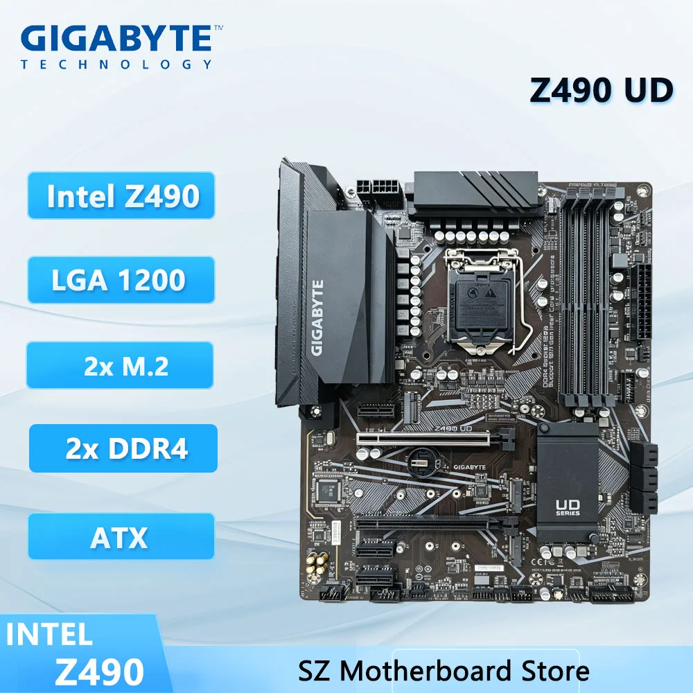 GIGABYTE Z490 UD Mainboard LGA1200 Intel Z490 DDR4 M.2 ATX Unterstützt Core 10900 I5-11500 10100T 11900 10700T CPU