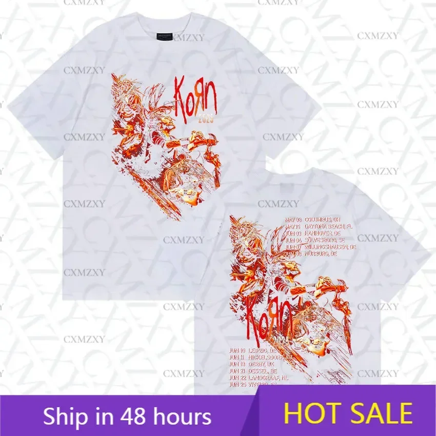 

Rock Band Korns Tour Album Merch T Shirt Men's Women Retro Fashion Clothing Cotton T-shirts Punk Gothic T-shirt