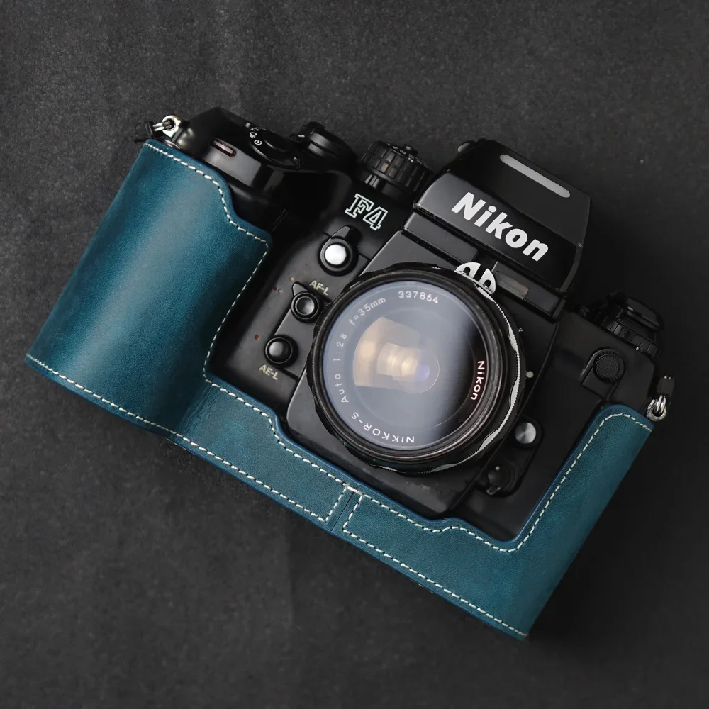 Echt Echt Leer Half Camera Case Tas Cover Voor Nikon F4 Case F3/F2/F/FM2/FM3A Case Camera Tas Fotografie Accessoires