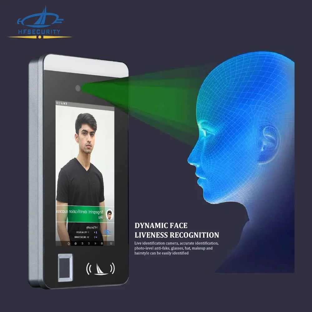 HF-FR07 HFSecurity 7 inch Fingerprint EFID Card Code Scanner Biometric Facial Face Recognition Access Control Products