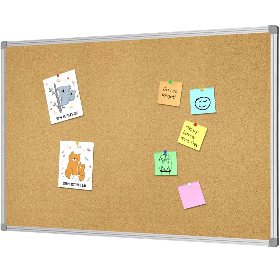 

Cork Board Bulletin Board, Double Sided Corkboard 36 x 24, WallMounted Aluminum Framed Message Presentation Notice Board 3 x 2