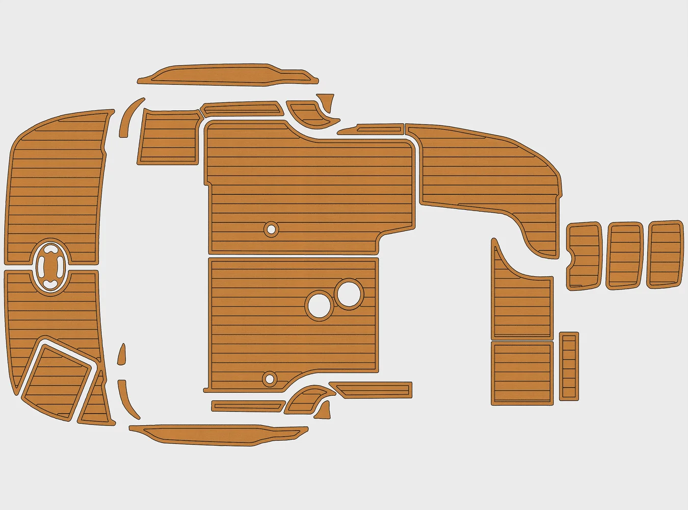 2002-2007 Sea Ray 300 Sundancer 1/4 "6 مللي متر إيفا رغوة عدم الانزلاق بولي كلوريد الفينيل خشب الساج التزيين البحرية حصيرة سيديك أكوا السجاد أرضية بحرية #1