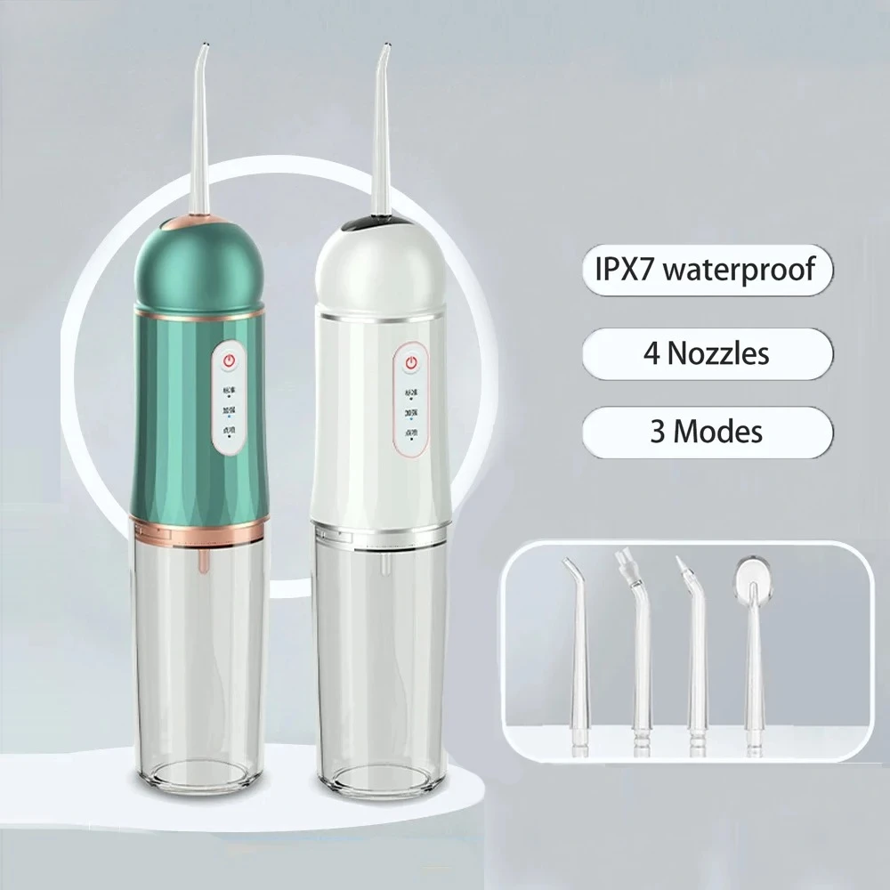 Electric Oral Irrigator USB Recharge Cordless Water Teeth Flosser Cleaner 4 Jet 3 Mode Tips Oral Cleaning Electric Teeth Cleaner