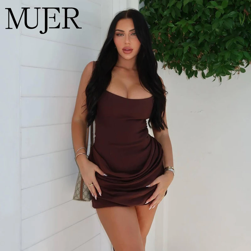 

Женские короткие платья с рюшами, с открытой спиной и завязками, для вечеринок, сексуальные пляжные летние платья без рукавов для отпуска