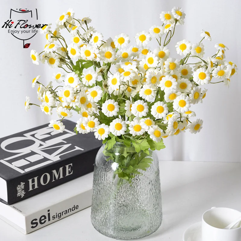 

1 Bunch 30 Heads Artificial Daisy Flowers Silk Bouquet Vase Home Garden Decor Fake Sunflower Chamomile Flower Wedding Decoration