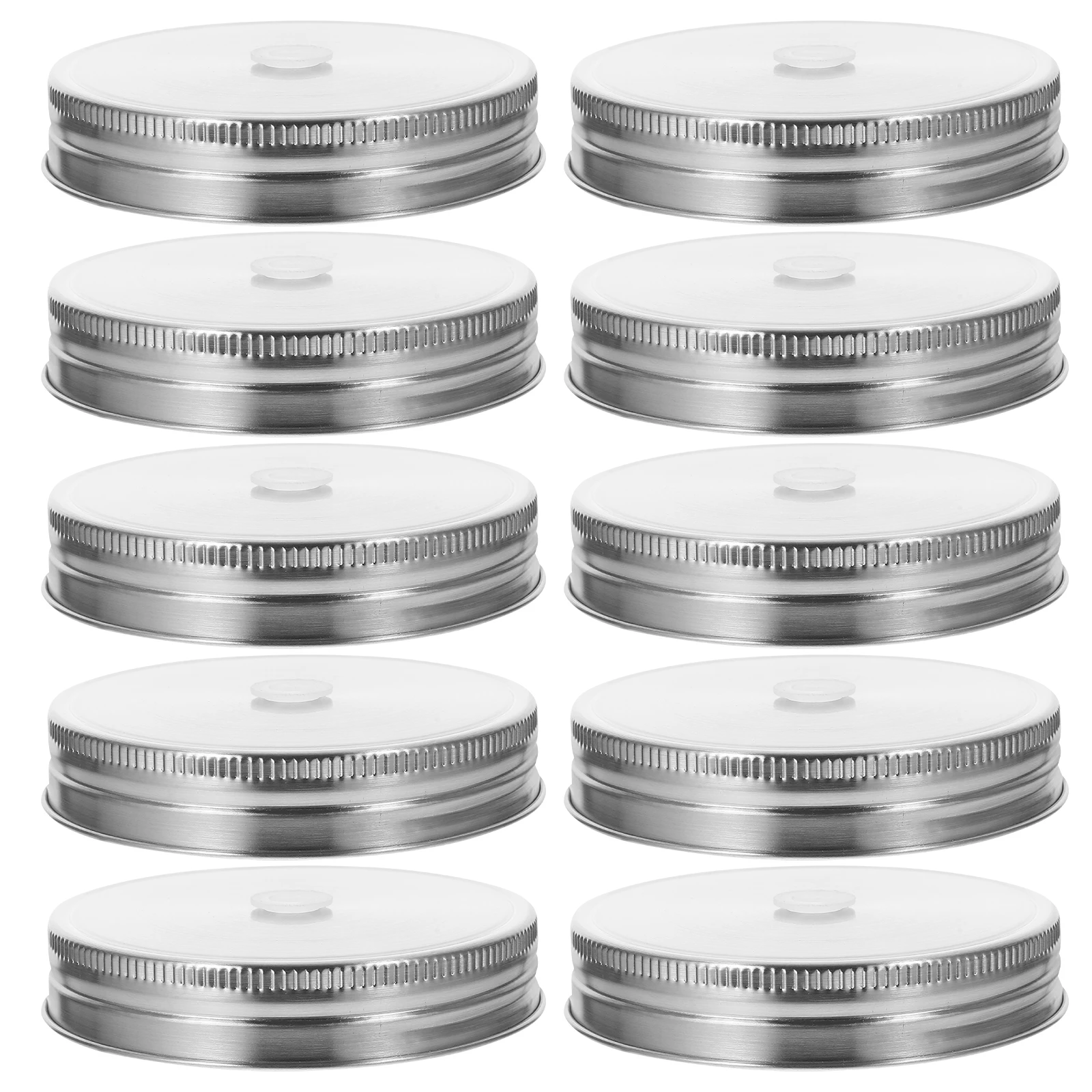 

10 Pcs Stainless Steel Beverage Covers 86mm Sealed Hole Lids Straws Leak Proof Canning Jars Kitchen Storage