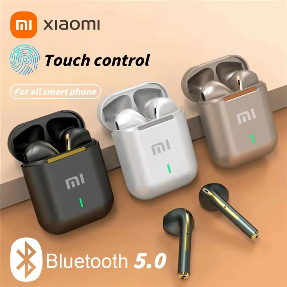 Xiaomi J18 Earphone, nirkabel HiFI Stereo In-ear dengan mikrofon Bluetooth sentuh tahan air penghilang kebisingan