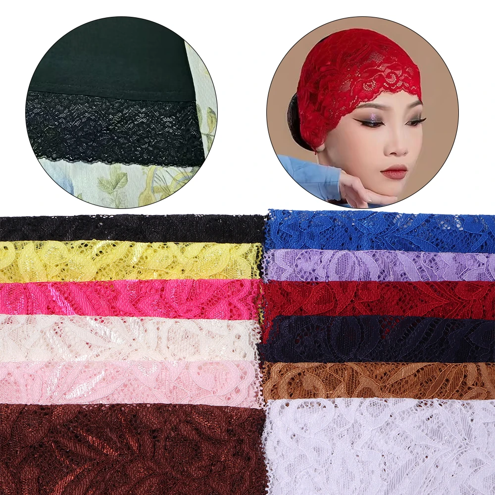 1.5yards 15cm Elastic Lace Ribbon Floral Lace Trim Multicolor For Skirt Hem Extension Dress Garment DIY Sewing Decoration Ribbon