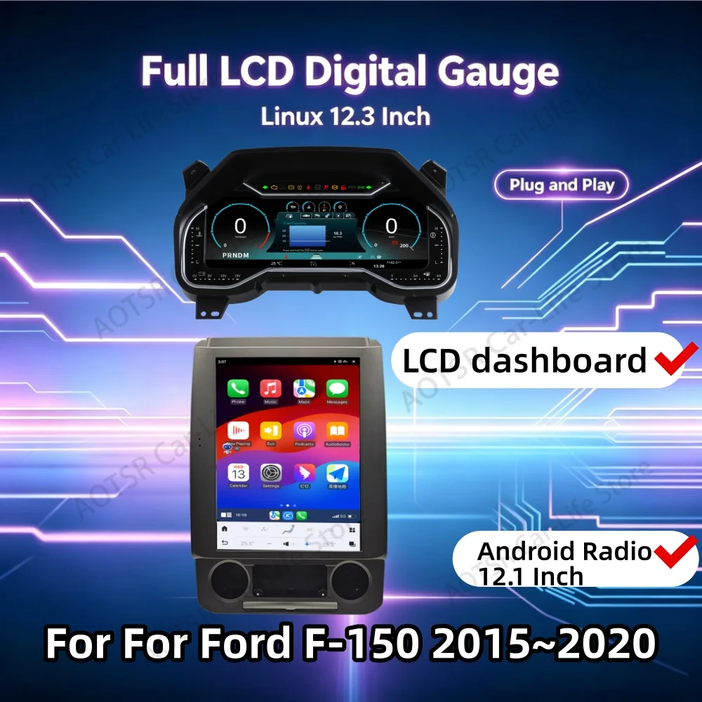 Smart Car Upgrade Kit For For Ford F150 2015~2020 Radio Digital Cluster Instrument Panel Cockpit Multifunctional Speedometer
