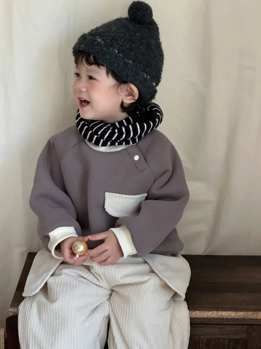 

2025 Winter New Children Warm Fleece Sweatshirt Baby Thick Pullover Boy Girl Toddler Long Sleeve Casual Tops Kids Clothes