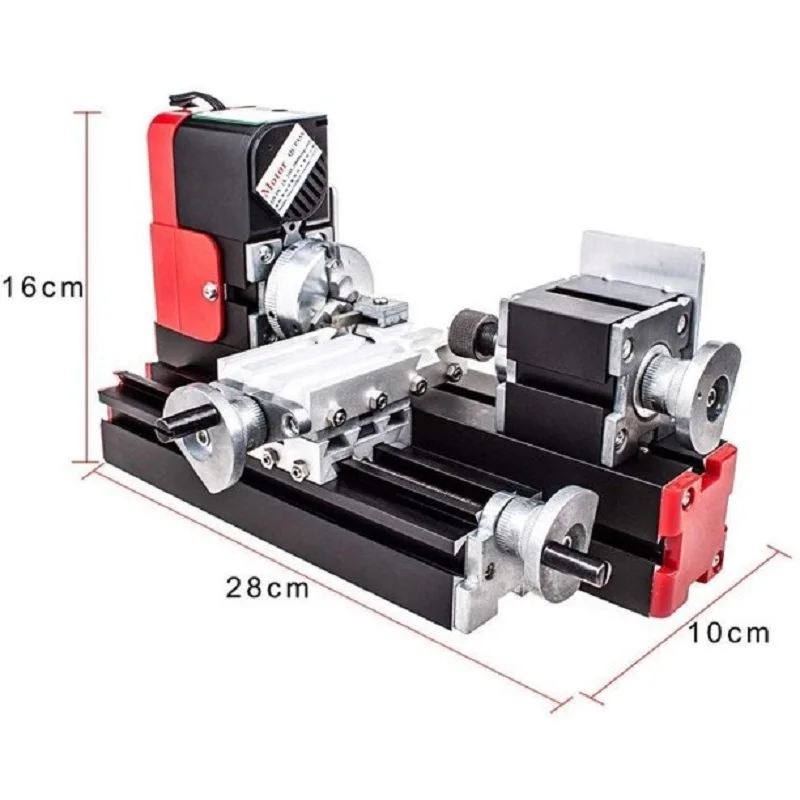 Imagem -02 - Mini Torno Giratório de Metal Ferramenta Faça Você Mesmo Grande Potência 20w 20000rev Min Motor um Conjunto de Metal em Miniatura