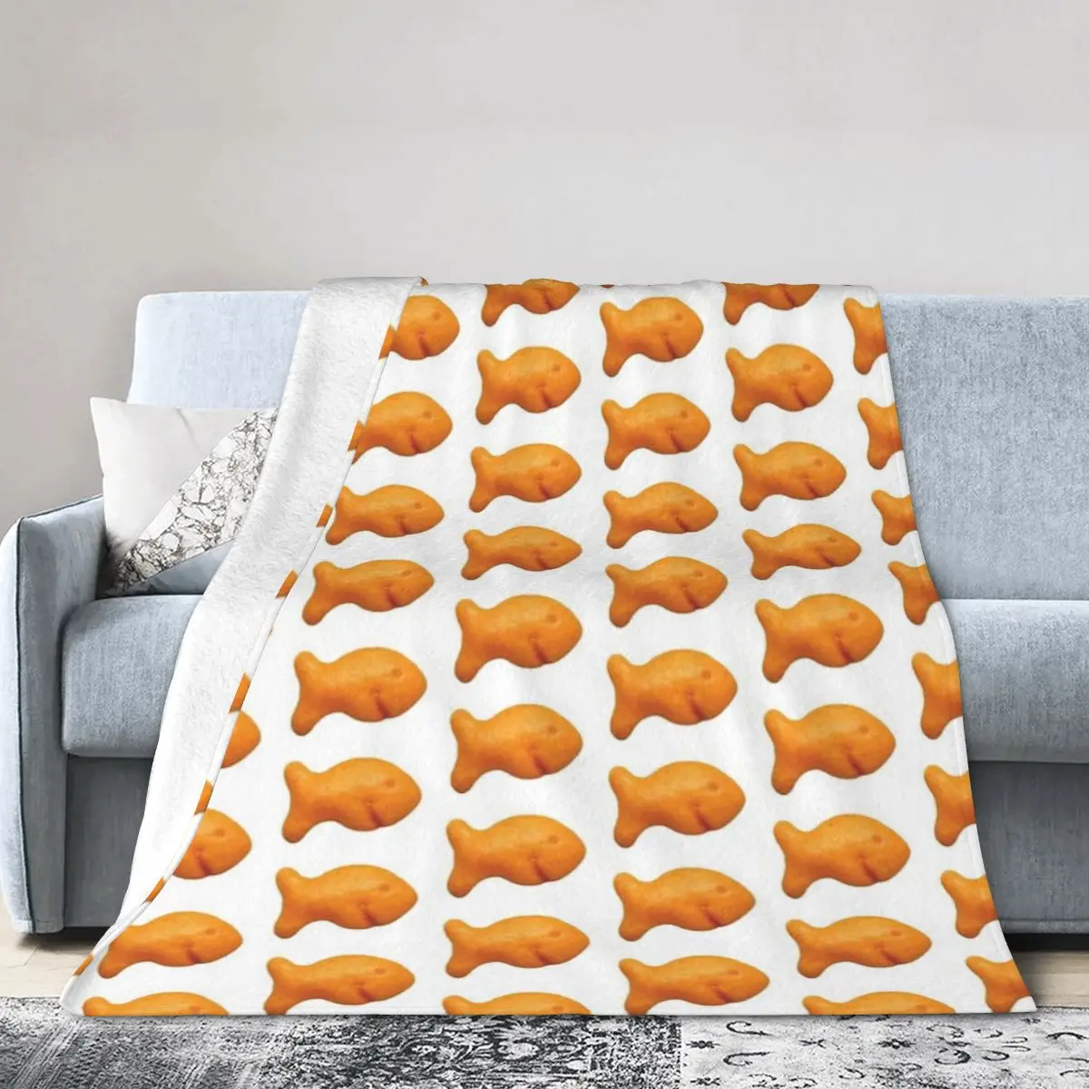 Goldfish Cracker Blankets Soft Warm Flannel Throw Blanket Cover for Bed Living room Picnic Travel Home Sofa