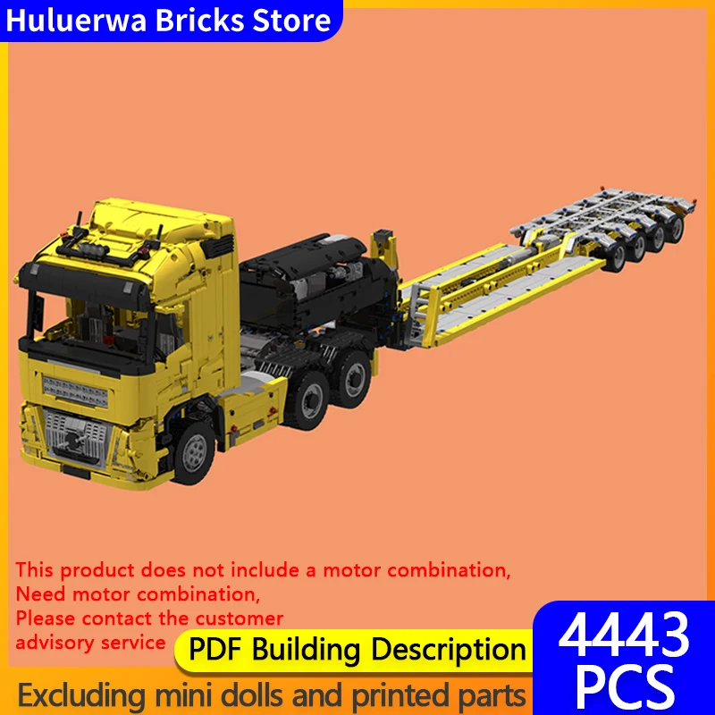 

Модель городского автомобиля MOC, строительные кирпичи FH Aero с низким погрузчиком, прицепом, модульной технологией, детские праздничные подарки, сборка игрушек, костюм