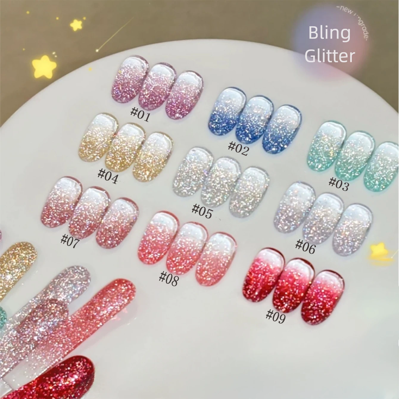 MIANEL 10ML 2026 New Starry Diamond Gel Nail Polish High-Density Sparkle & Glitter White-Flattering & Versatile Shimmer Nail Gel