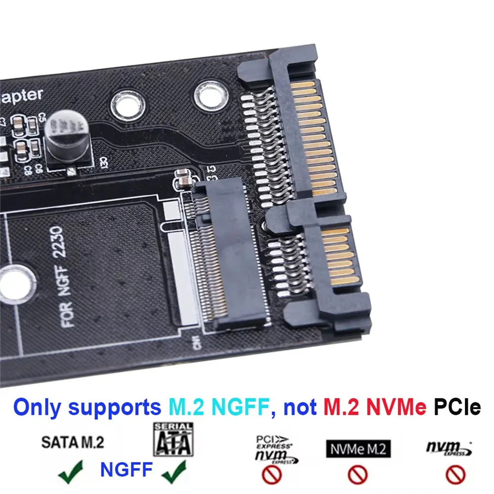 Конвертер карты адаптера M.2 NGFF SSD в SATA 3 3.0 B, твердотельный накопитель с протоколом ключа B&M 2230 2280 2242