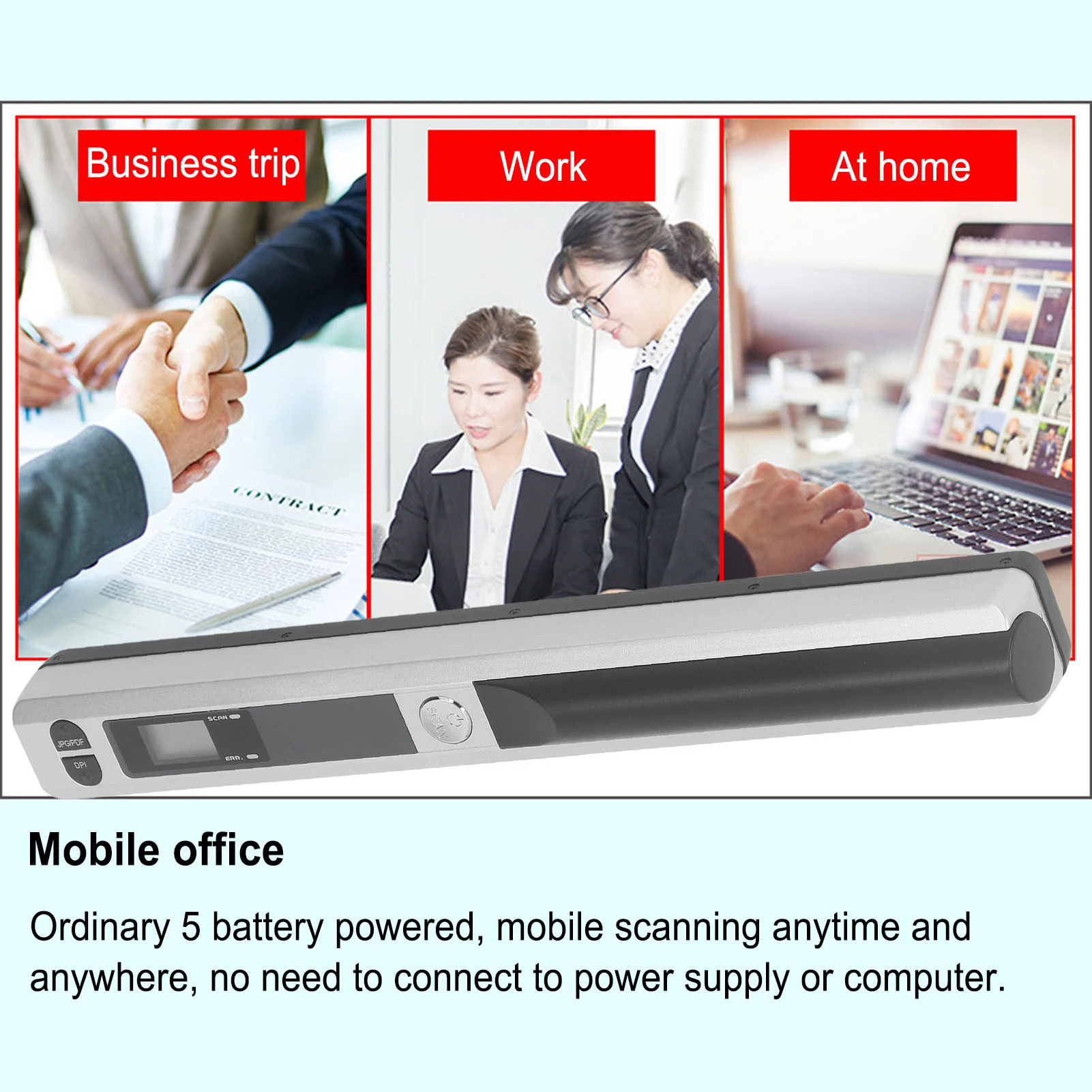 الماسح الضوئي المحمول للصور A4 وثيقة إيصالات الصور الكتب JPG PDF تنسيق 900 ديسيبل متوحد الخواص معدات المسح الضوئي للأعمال المحمولة #2