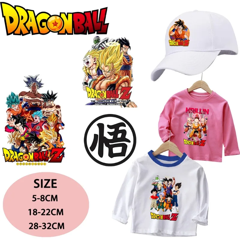 Dragon Ball Aufbügelbare Patches Waschbare Wärmeübertragungsaufkleber Anime Cartoon Muster Frauen Männer DIY Kleidung Hüte Party Geschenk