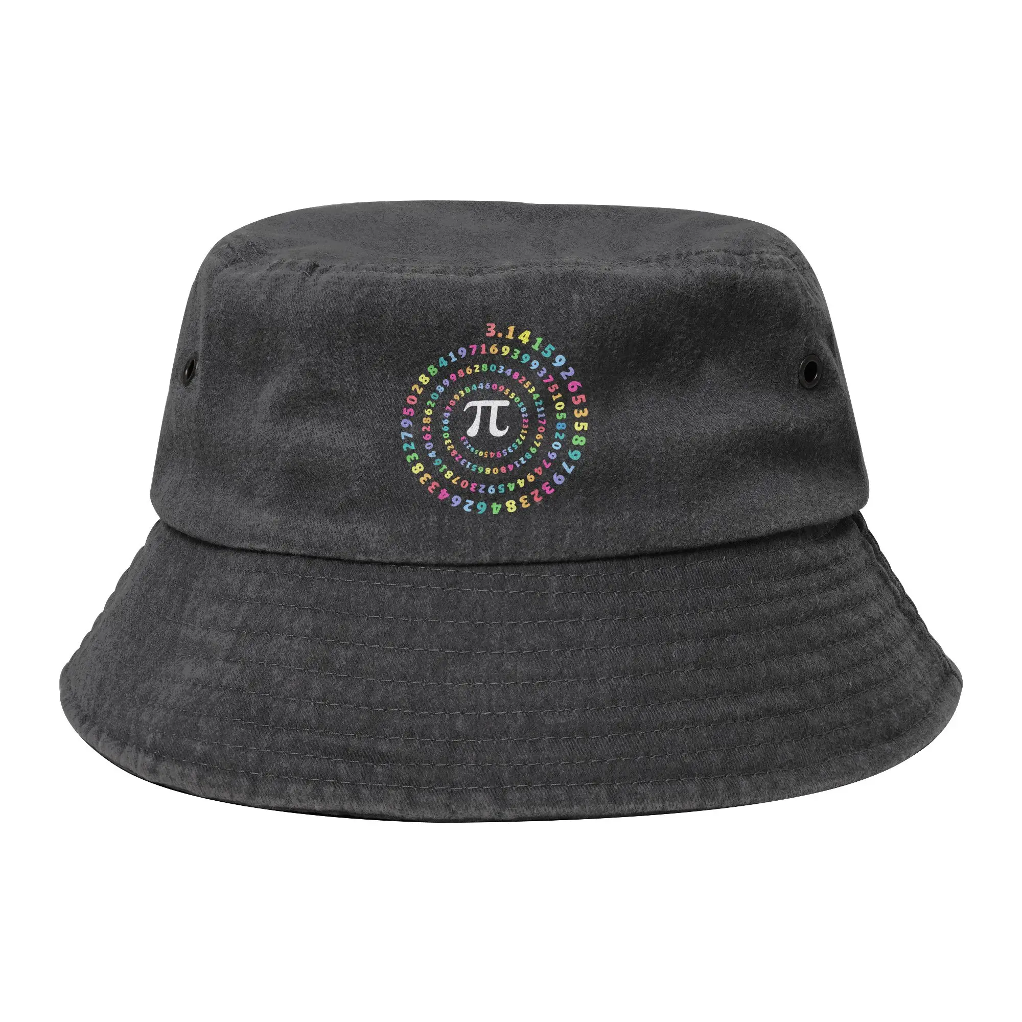 Pi Spiral Math Lover Geek Bucket Hats for Men Women Summer Vocation Distressed Cotton Sun Hat for Outdoor Fishing Hat Panama Hat