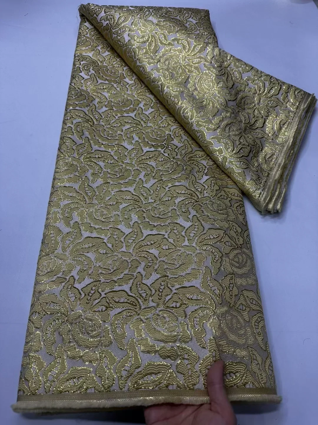 

African Nigerian High-Quality Tulle Lace Fabric Organza Embroidery Guipure for Party Gown Jacquard Wedding Dress ACW6303