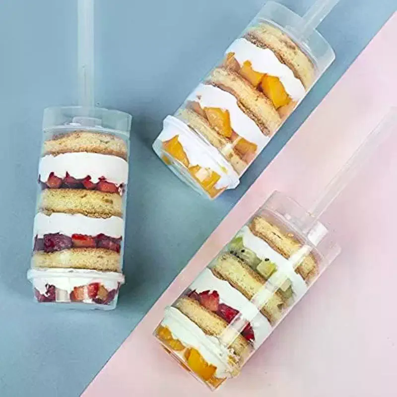 10pcs Pushable Cake Holders Diy Push Cake Mold Cylinder Shaped Cake Pusher Push Pops Plastic Containers With Lids For Kitchen view 3
