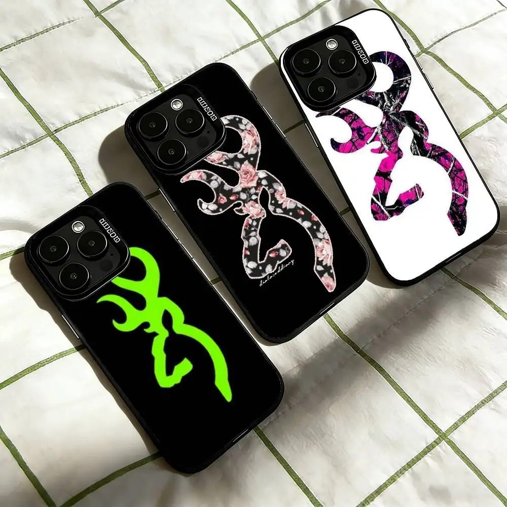 

Cool B-BrowningS Phone Case For iPhone 17,16,15,14,13,12,11 Plus,Pro Max,XS,Colored Silver Plated Inside Cover