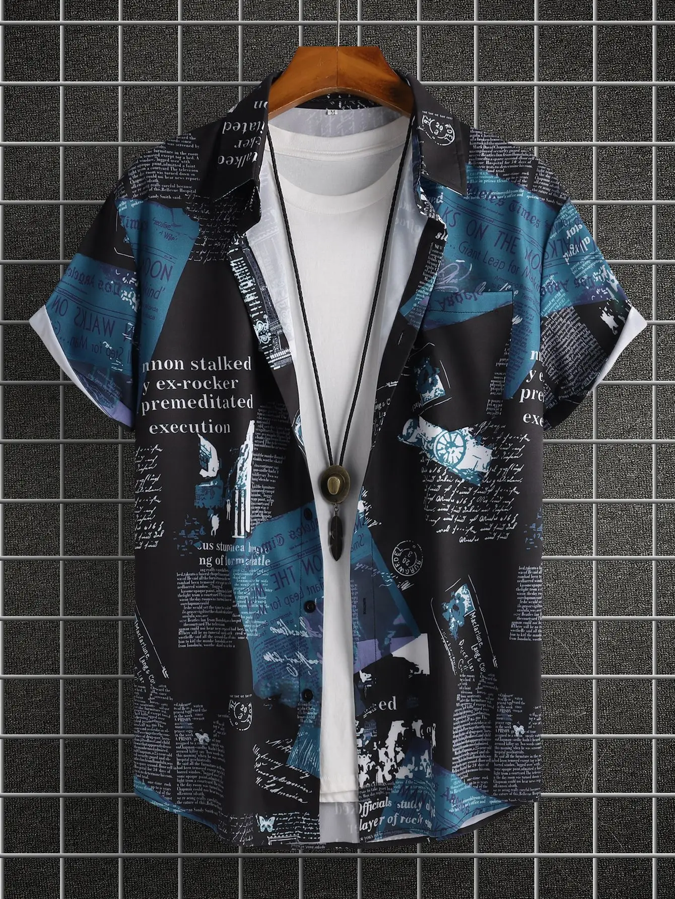 Men's Casual Fashion Short Sleeve Shirt Palm Tree Print Comfortable Breathable Fabric for Summer Beach Outing Versatile Clothing
