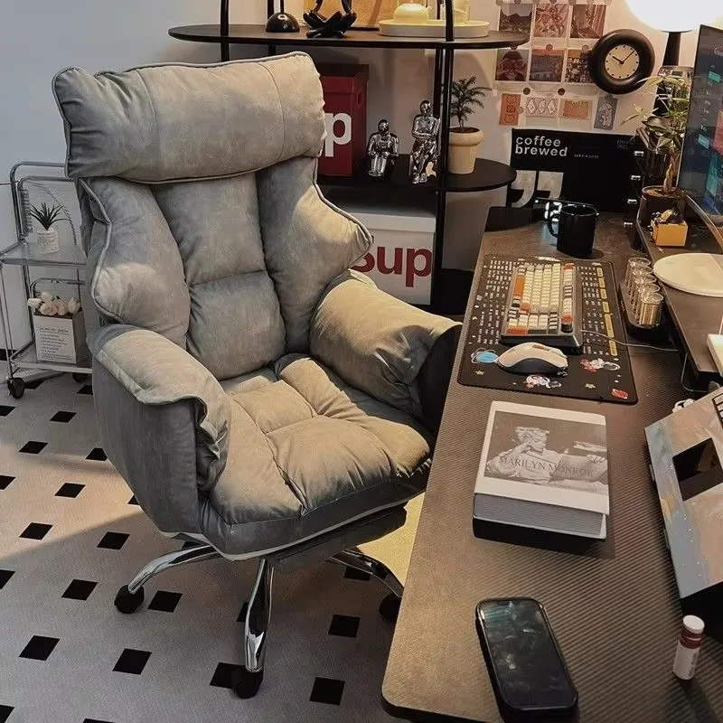 National Wind Design Computer E-sports Chair Steel Base Fixed Armrest for Home Boys Gaming Bedroom Reclining Leisure Backrest