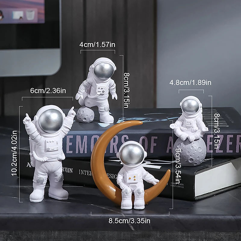 3/4Pcs astronauta figura statua figurina astronauta scultura giocattolo educativo Desktop Home Decor modello astronauta per regalo per bambini