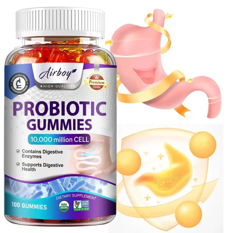 

Probiotic Gummies - Balance Flora, Promote Intestinal Health, Reduce Bloating, and Increase Energy Levels, Enhance Immunity