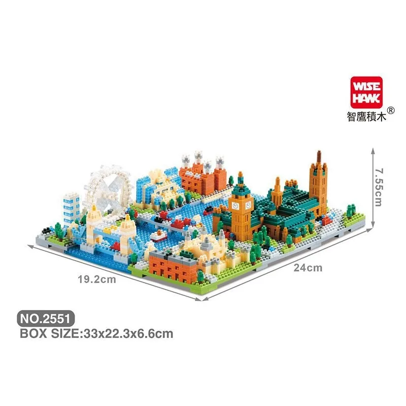 Cidade nova york londres vista de rua bloco de construção arquitetura américa inglaterra modelo tijolos diamante kits brinquedos presentes 2550 2551